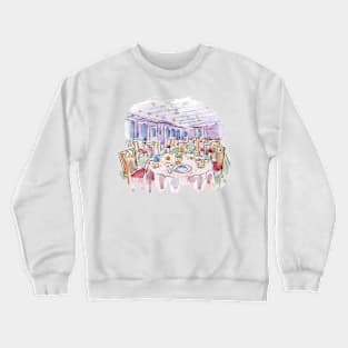 Restaurant Watercolor Illustration Crewneck Sweatshirt